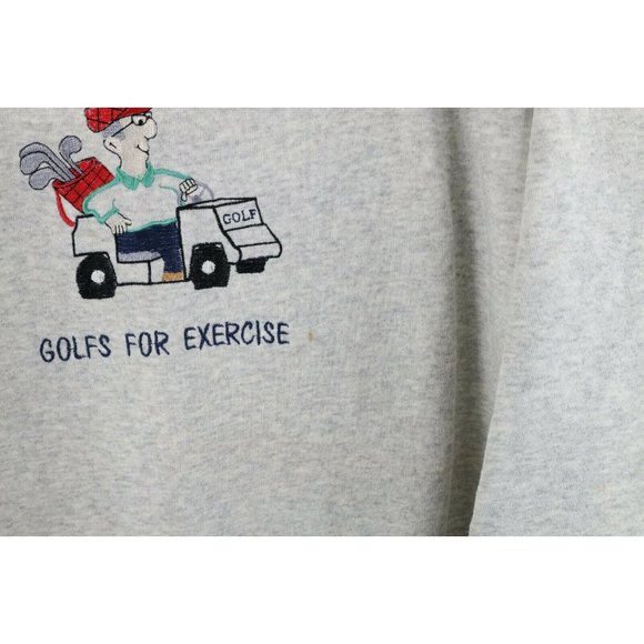 Vintage 90s Mens XL Grandpa Golfs for Exercise Spell Out Crewneck Sweatshirt - Picture 6 of 10
